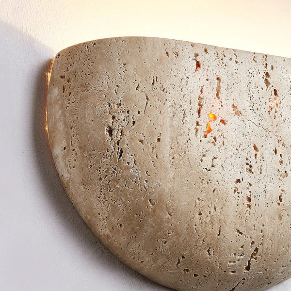 Wall Lamp with Unique Wabi-Sabi Design - Retro Stone Sconce for Cozy Ambiance 3