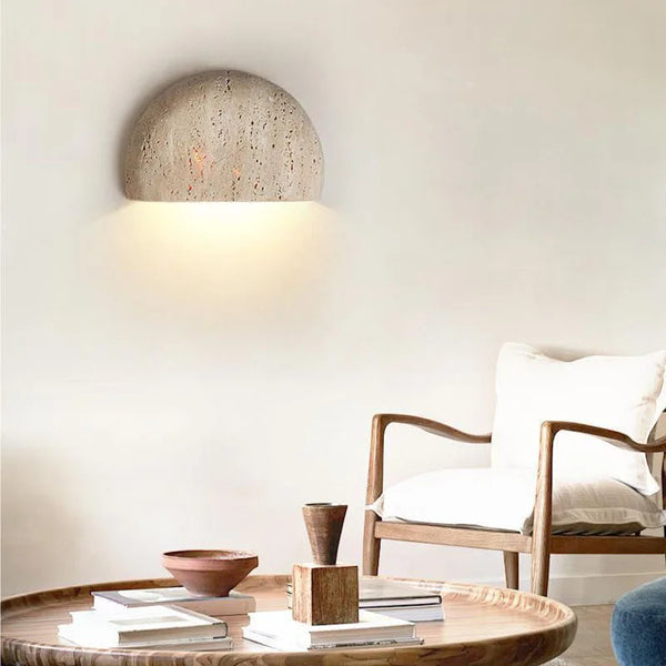 Wall Lamp with Unique Wabi-Sabi Design - Retro Stone Sconce for Cozy Ambiance 4
