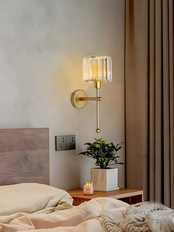 Wireless LED Wall Light with Crystal Shade - Rechargeable Lighting for Home Decor 1