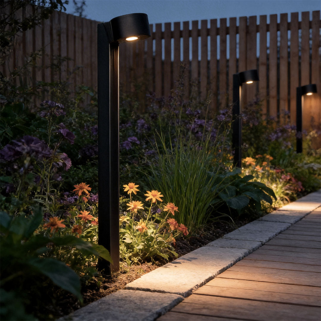 Outdoor LED Path Light Minimalist Black Stainless Steel Acrylic Waterproof