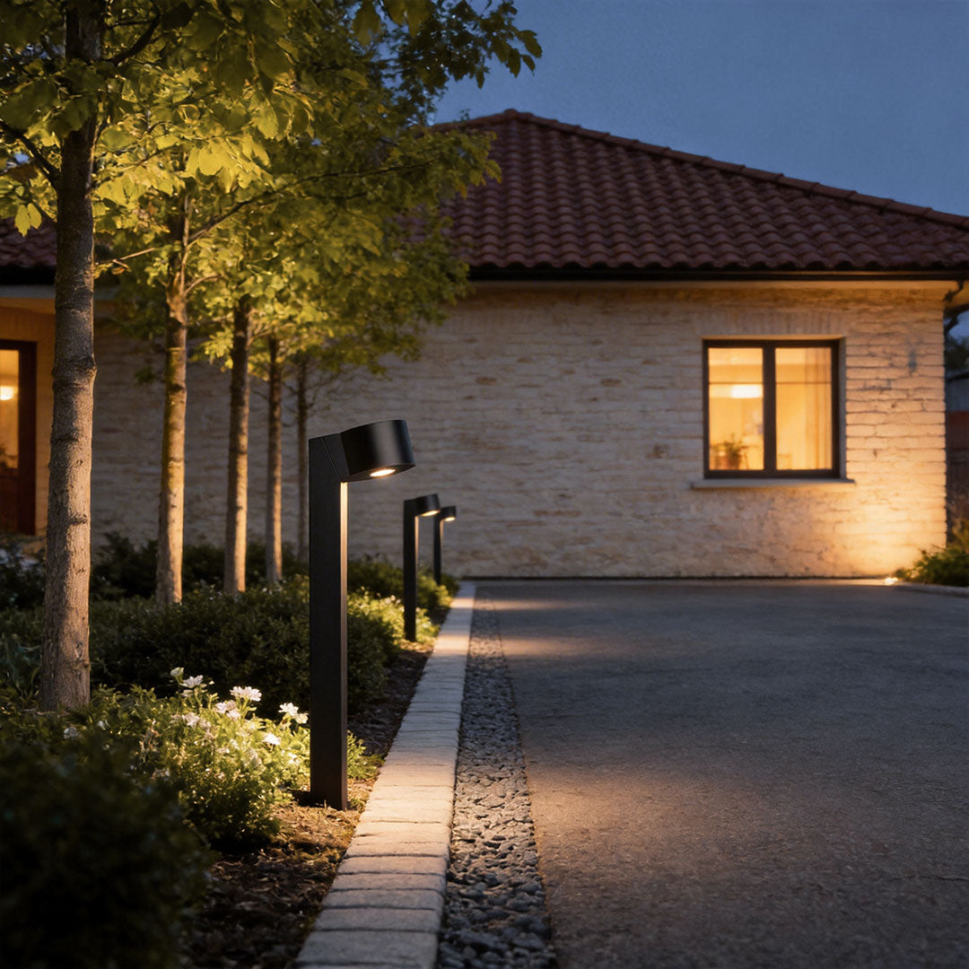 Outdoor LED Path Light Minimalist Black Stainless Steel Acrylic Waterproof