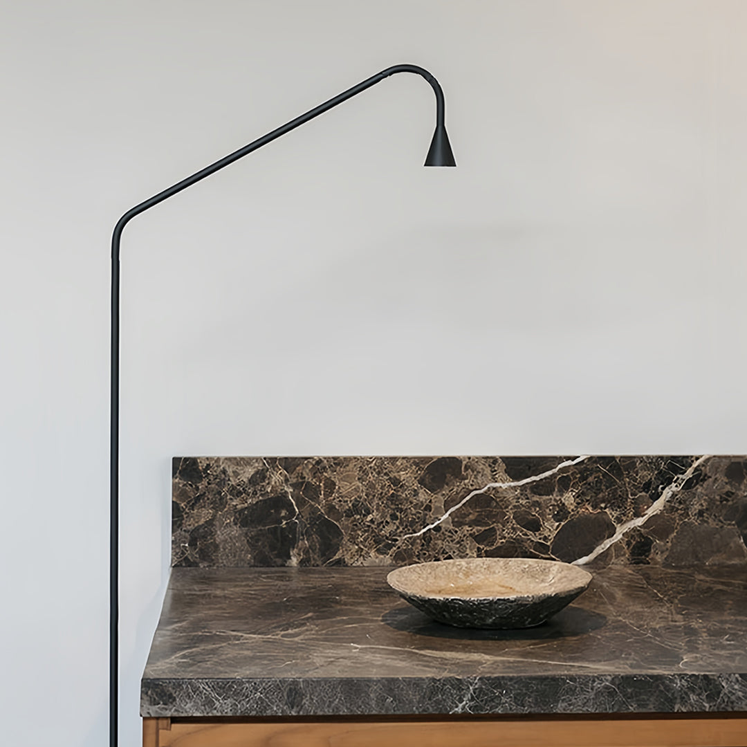 Black and Gold Floor Lamp LED Nordic Minimalist Wrought Iron Reading Bedroom Study Room