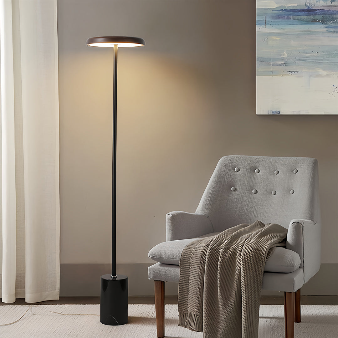 Floor Lamp Dimmable LED Marble Base Iron Pole Acrylic Shade Nordic Minimalist Living Room