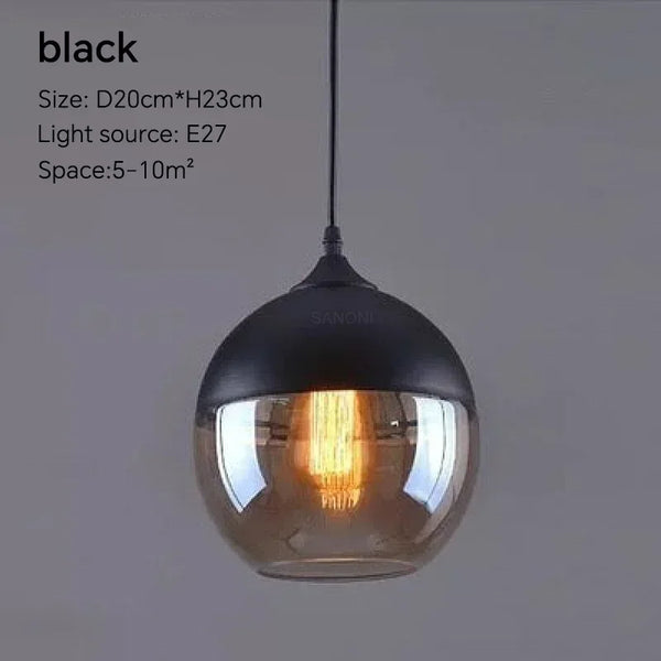 Nordic Wood Glass Pendant Light – Modern Hanging Lamp