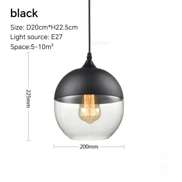 Nordic Wood Glass Pendant Light – Modern Hanging Lamp