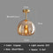 Modern Nordic Ceiling Lamp with Cognac Glass Shade – LED Ceiling Lights for Dining Room and Living Spaces