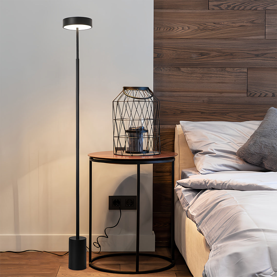 Floor Lamp Dimmable Remote Control Nordic Minimalist Iron Frosted Shade Bedroom Living Room
