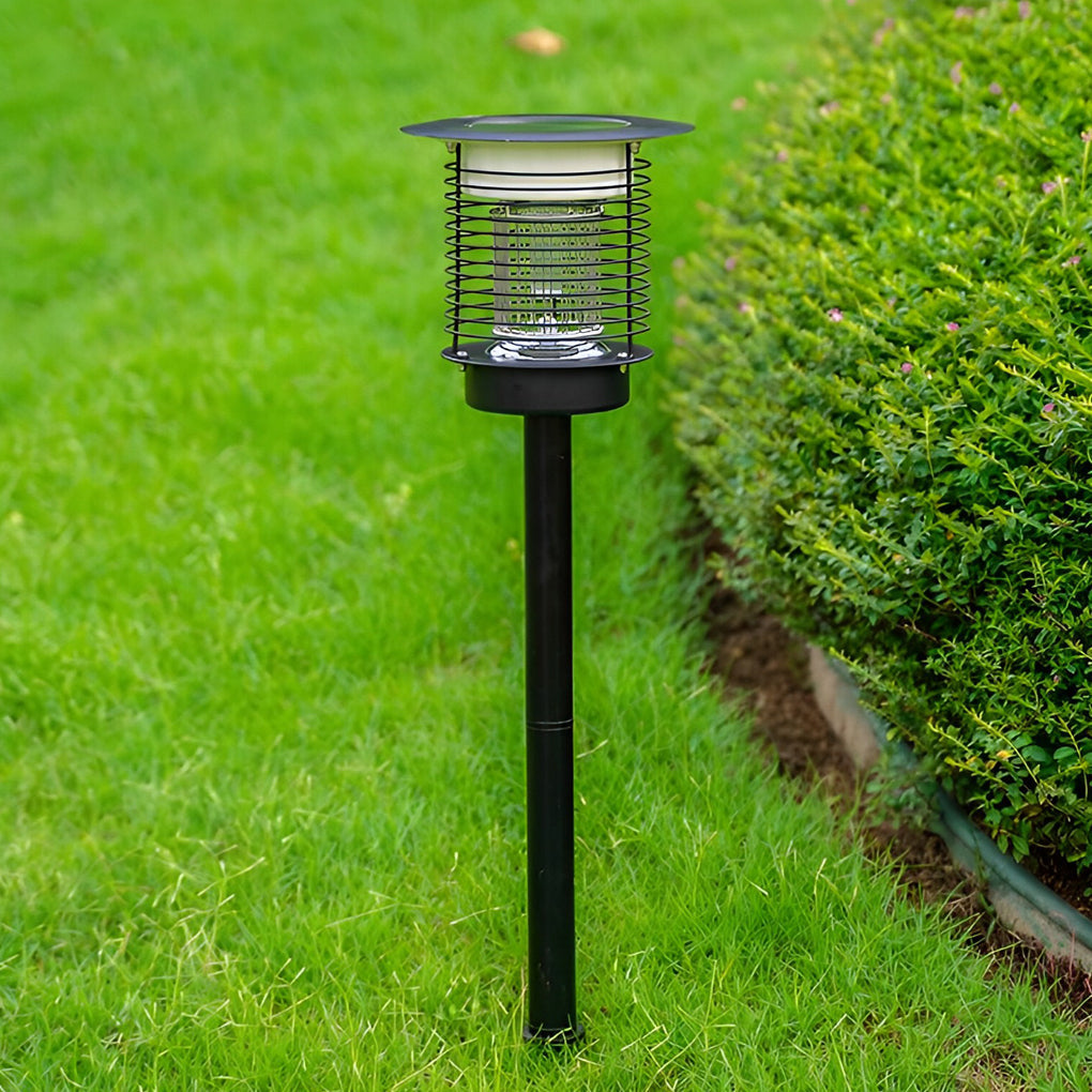 Solar Bug Zapper Outdoor UV LED Mosquito Repellent Stainless Steel Garden Patio Lamp