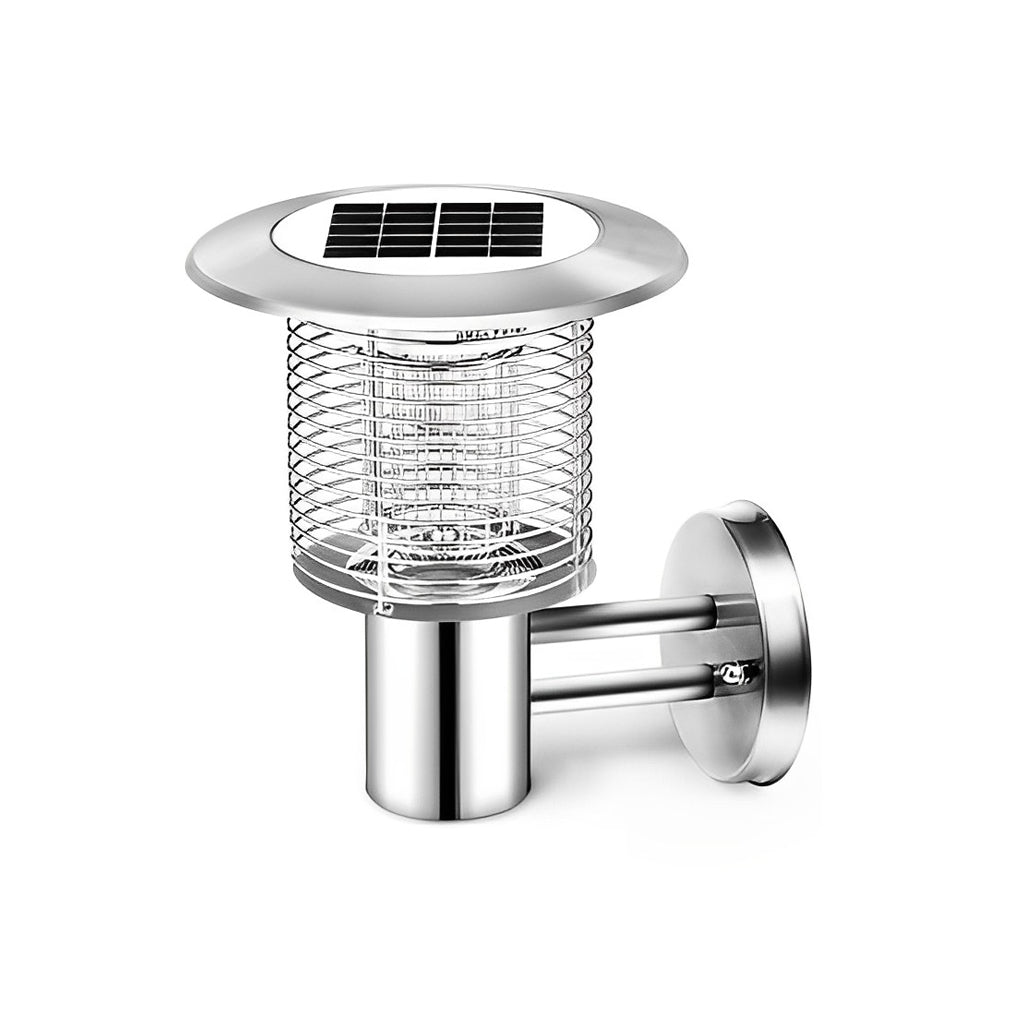 Solar Bug Zapper Outdoor UV LED Mosquito Repellent Stainless Steel Garden Patio Lamp
