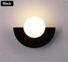 LED Wall Sconce with Round Plastic Ball Lampshade – Modern Wall Light for Bedroom and Corridor