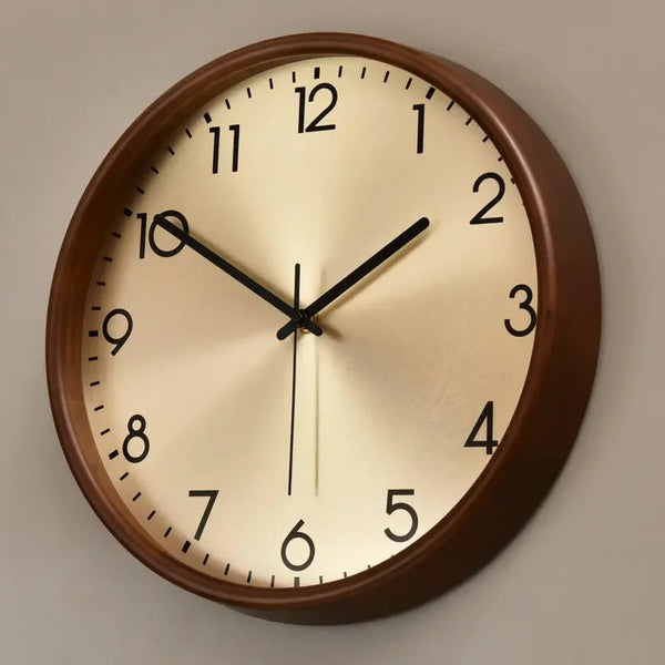 Silent Solid Wood Wall Clock – American Style Decorative Home Accent