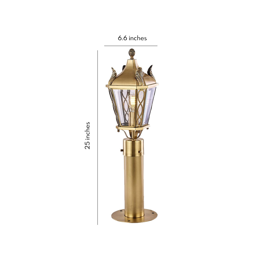Brass Outdoor Pathway Lights Waterproof European Style Garden Landscape Light