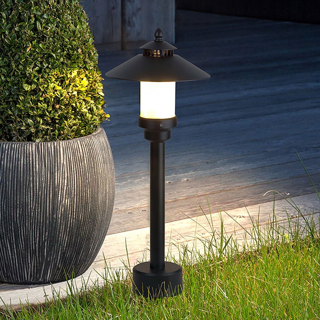 Outdoor Garden Post Light Aluminum Marble Shade European Style Courtyard Lamp