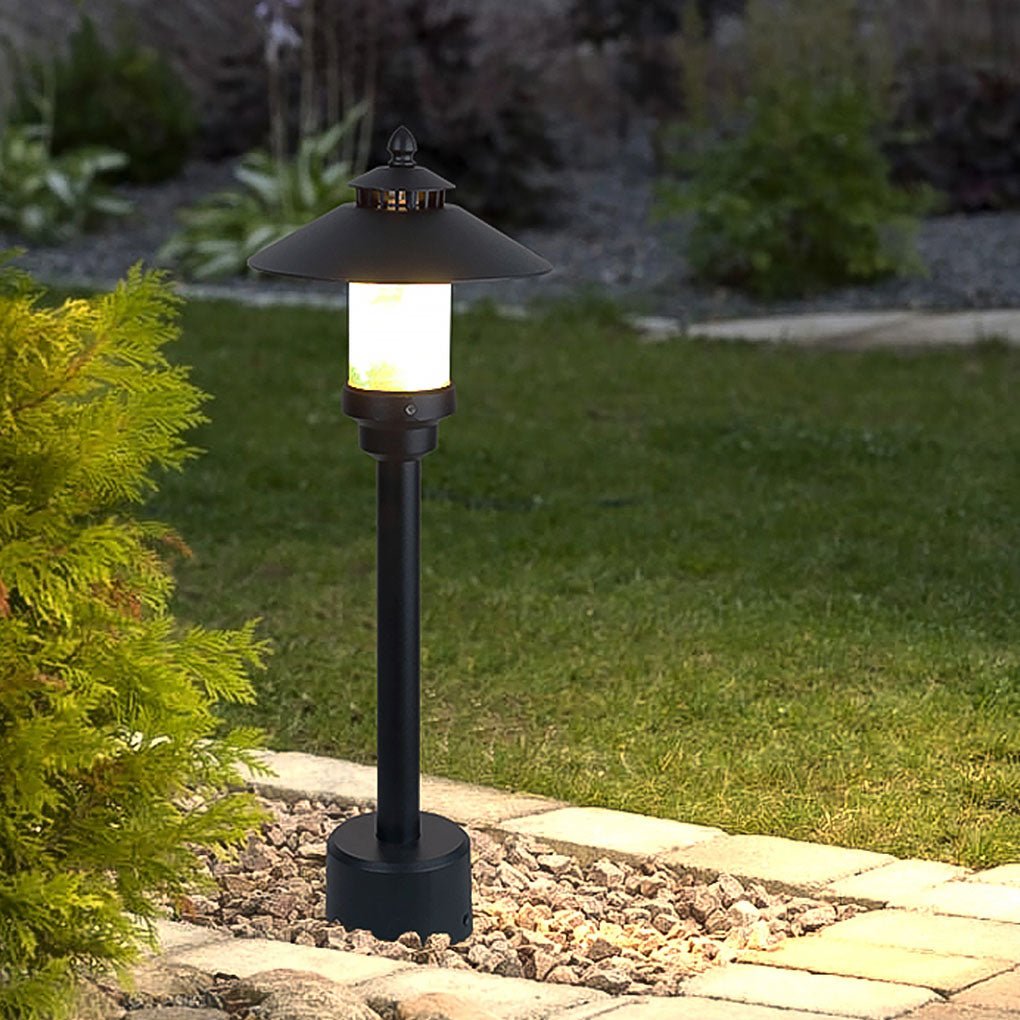 Outdoor Garden Post Light Aluminum Marble Shade European Style Courtyard Lamp