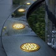 In Ground Light Decorative Pattern LED Waterproof Brass Recessed Garden Pathway Lighting