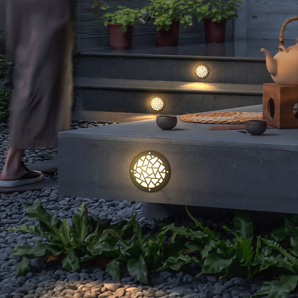 In Ground Light Decorative Pattern LED Waterproof Brass Recessed Garden Pathway Lighting