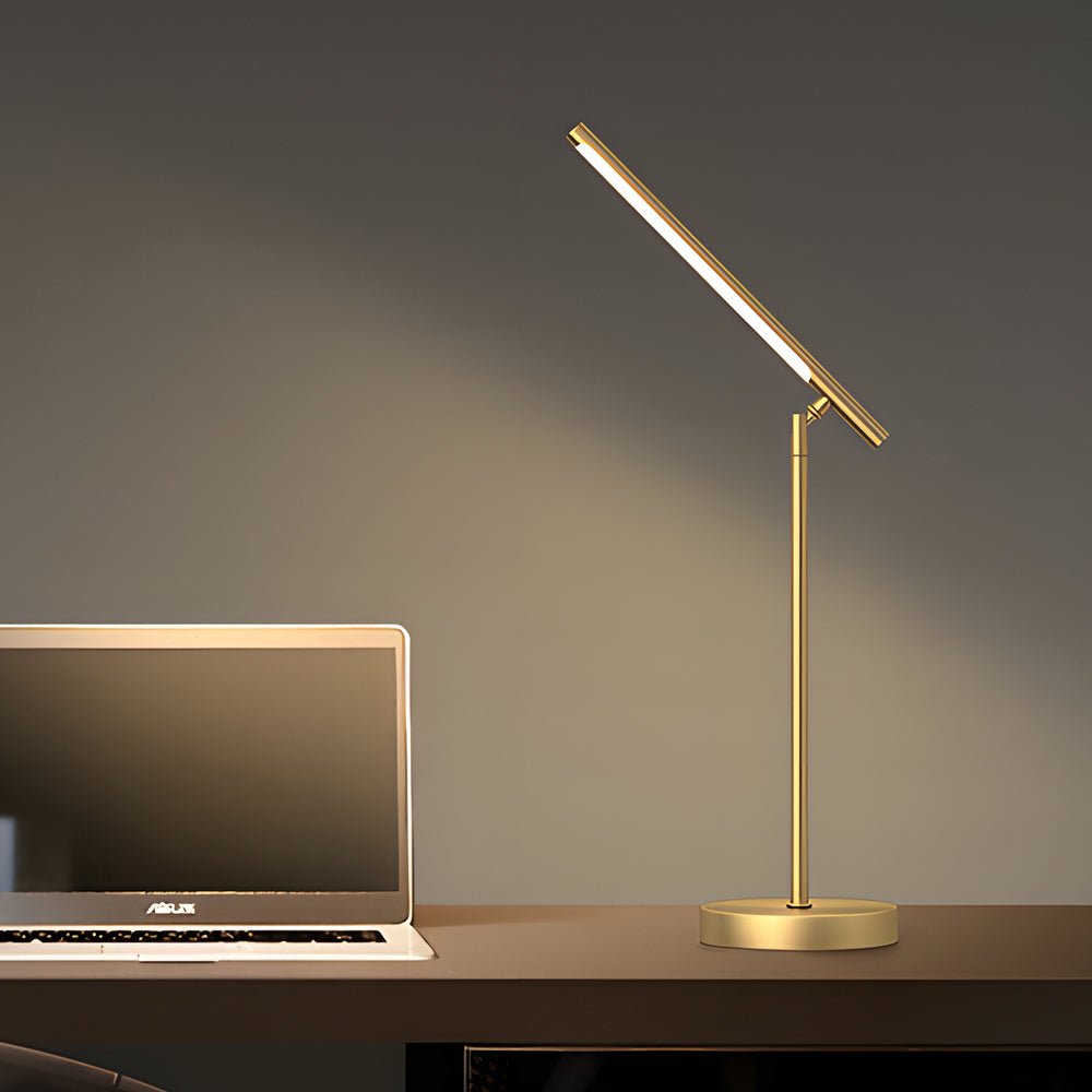 Desk Lamp Copper LED Adjustable Linear Dimmable Minimalist Home Office Study Reading