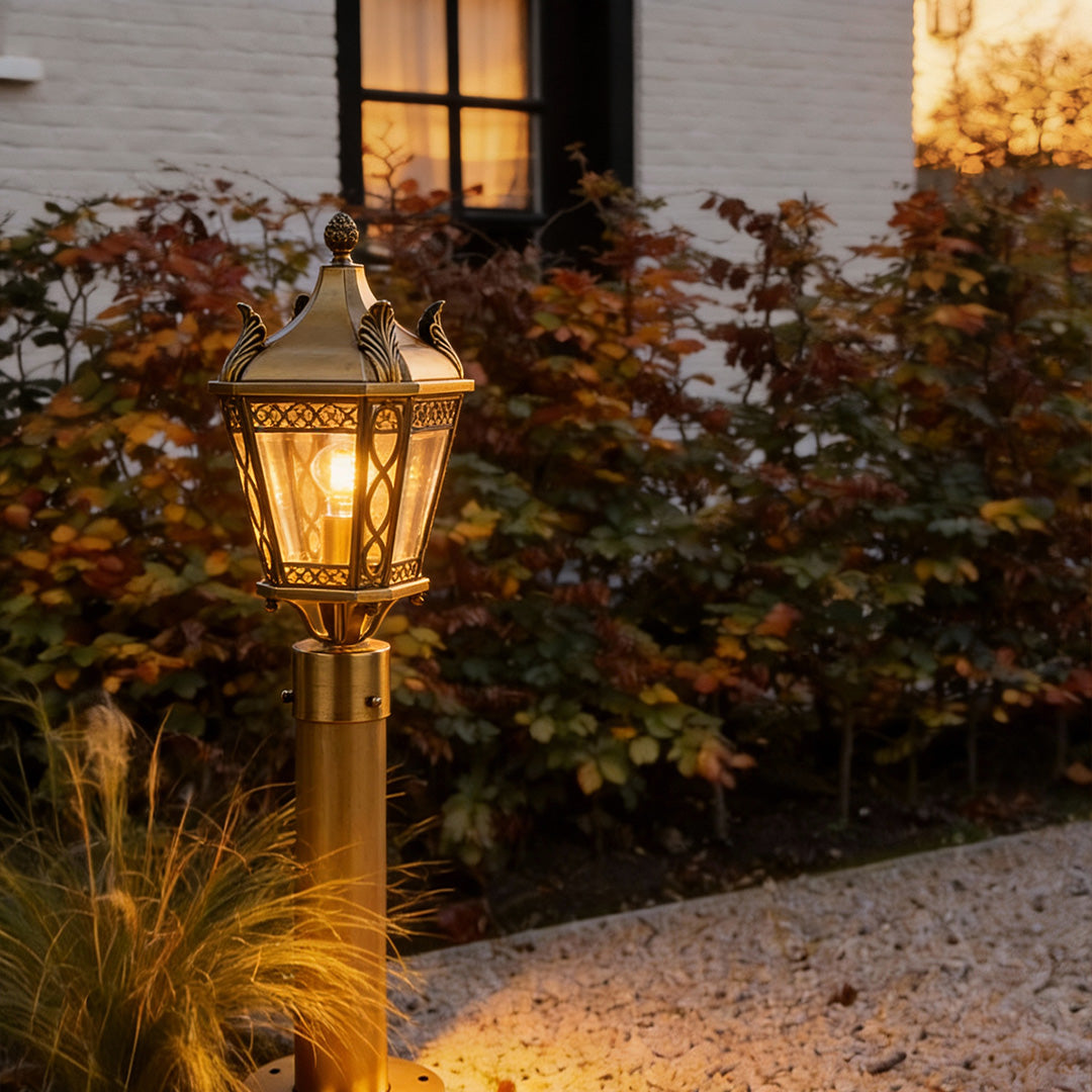 Brass Outdoor Pathway Lights Waterproof European Style Garden Landscape Light