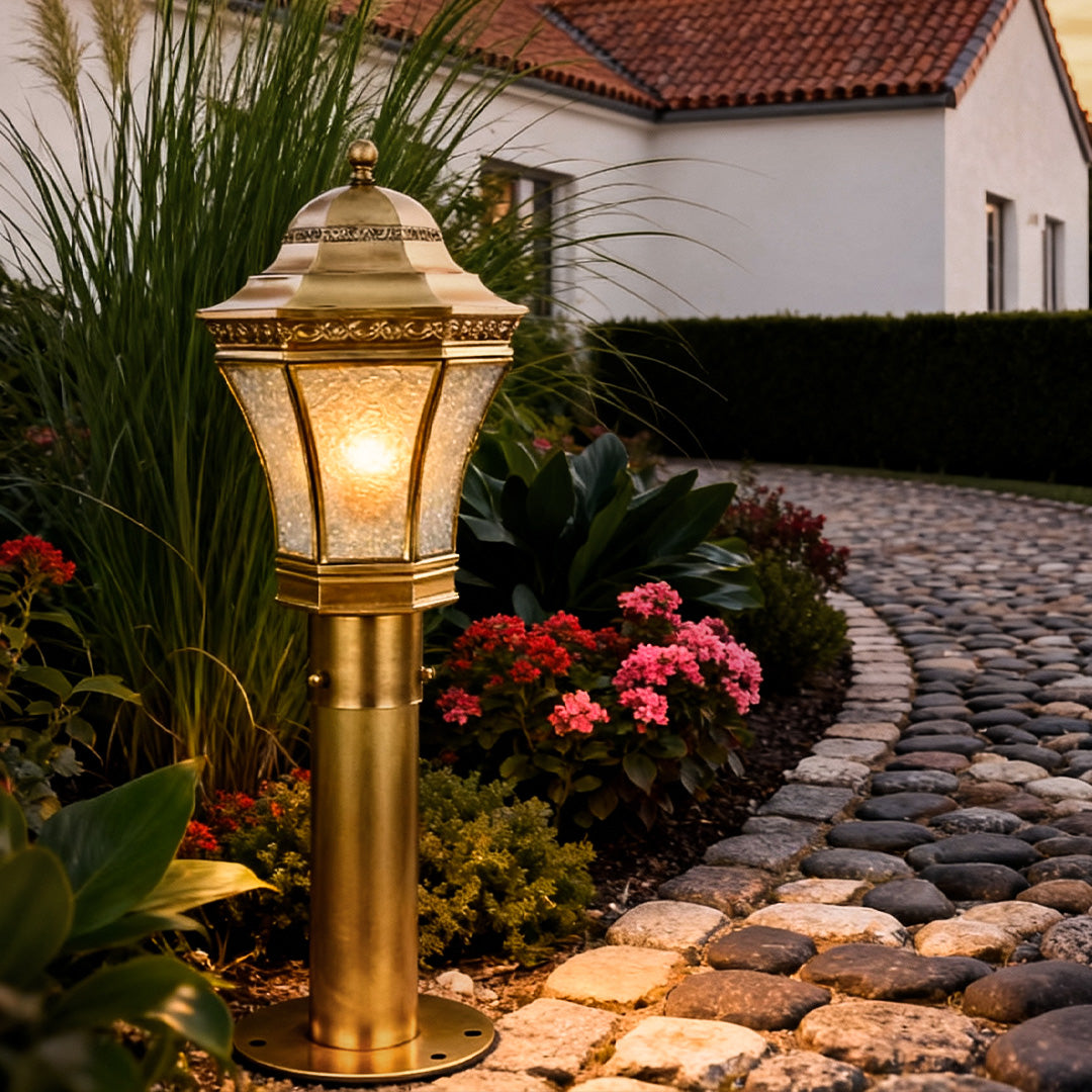 Copper Pathway Lights Outdoor Waterproof Glass Garden Landscape Light