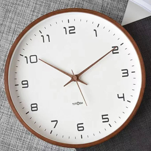 Silent Nordic Wooden Wall Clock – Japanese Minimalist Hanging Decor