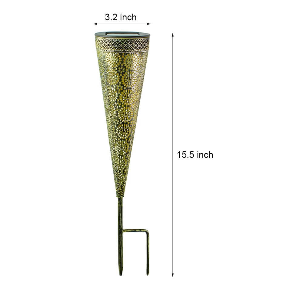Pathway Light Solar LED Decorative Waterproof Metal Garden Stake Lighting 2 Pack
