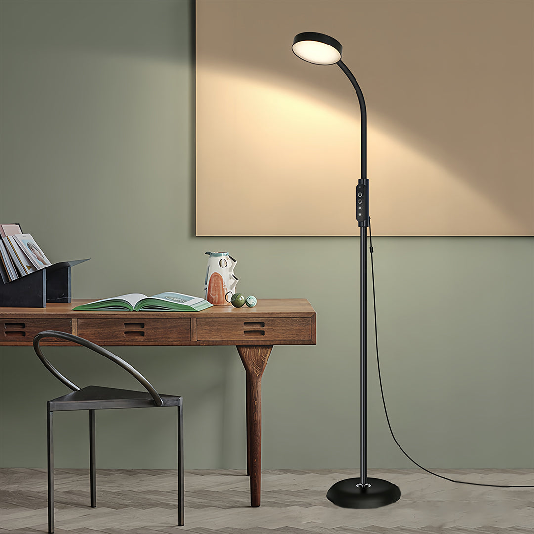 Floor Lamp LED Reading Light Dimmable Touch Remote Control Iron Modern Bedroom Office