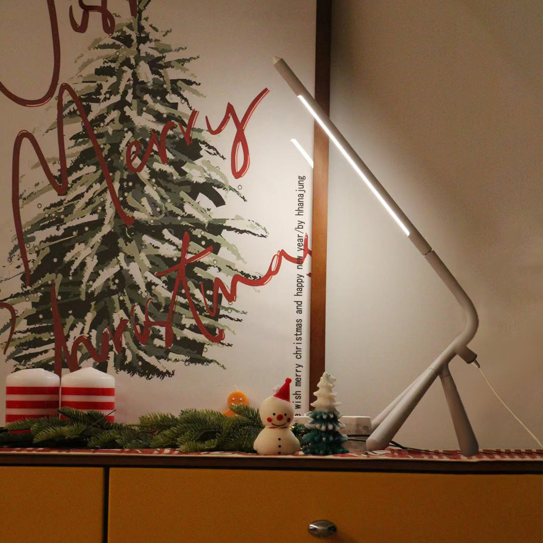 Desk Lamp Three Legged LED Dimmable Touch USB-C Iron Aluminum Minimalist Study Office