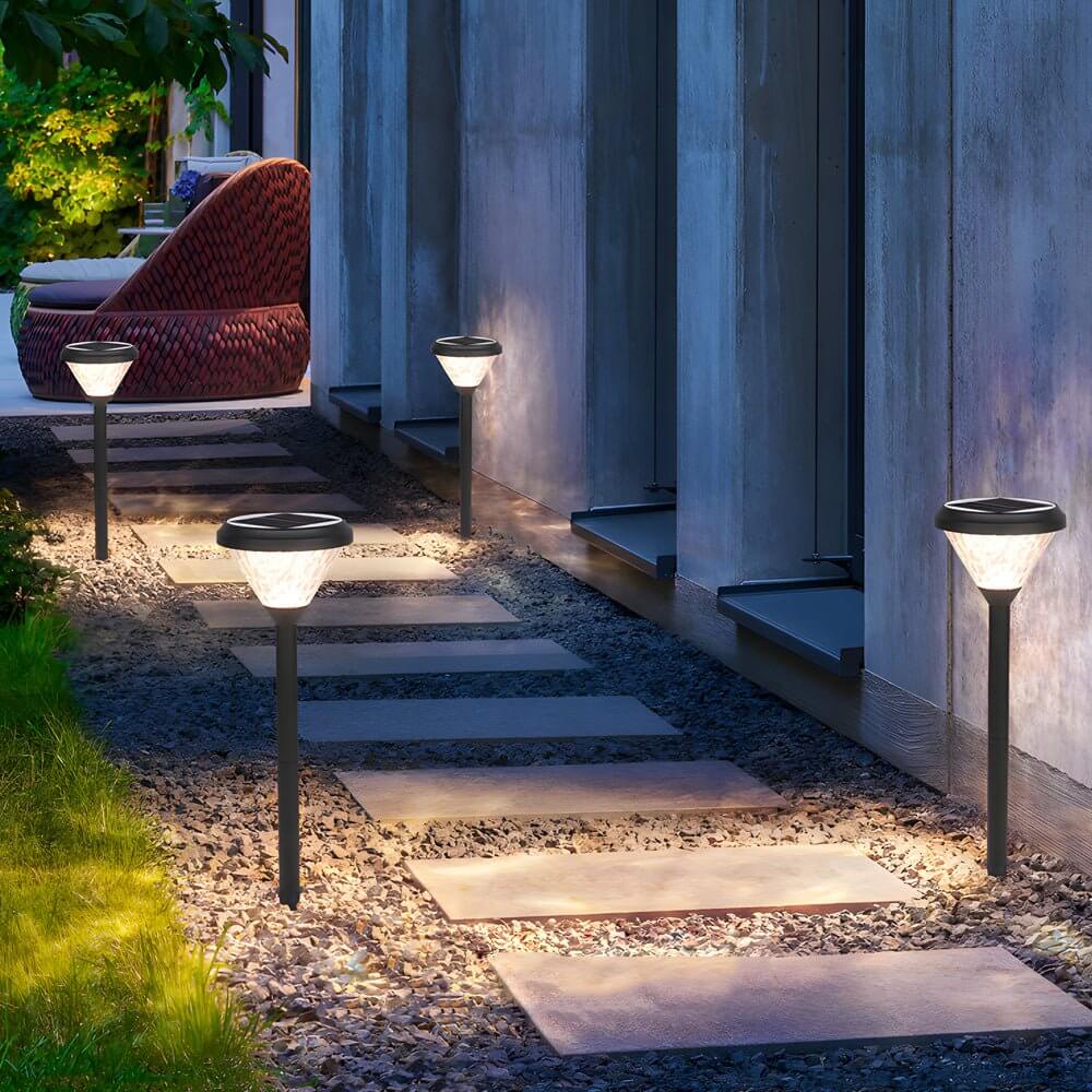Pathway Light Solar LED Outdoor Waterproof Aluminum Garden Walkway Lighting 27.6 Inch