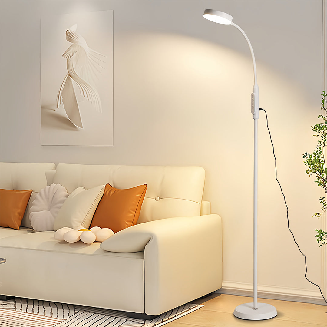 Floor Lamp LED Reading Light Dimmable Touch Remote Control Iron Modern Bedroom Office
