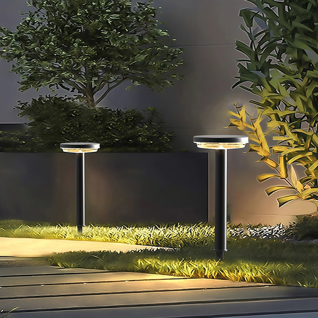 Modern Solar Path Lights Outdoor Waterproof Black LED Landscape Light