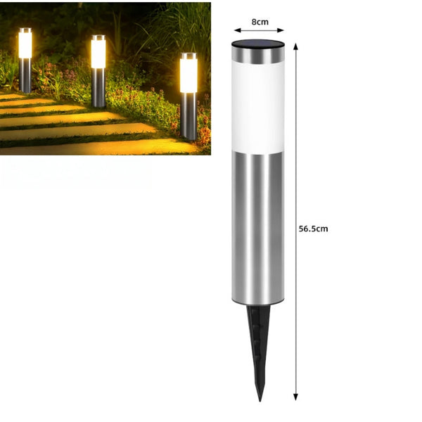 Solar Stainless Steel LED Garden Pathway Lights – Weatherproof Outdoor Decor