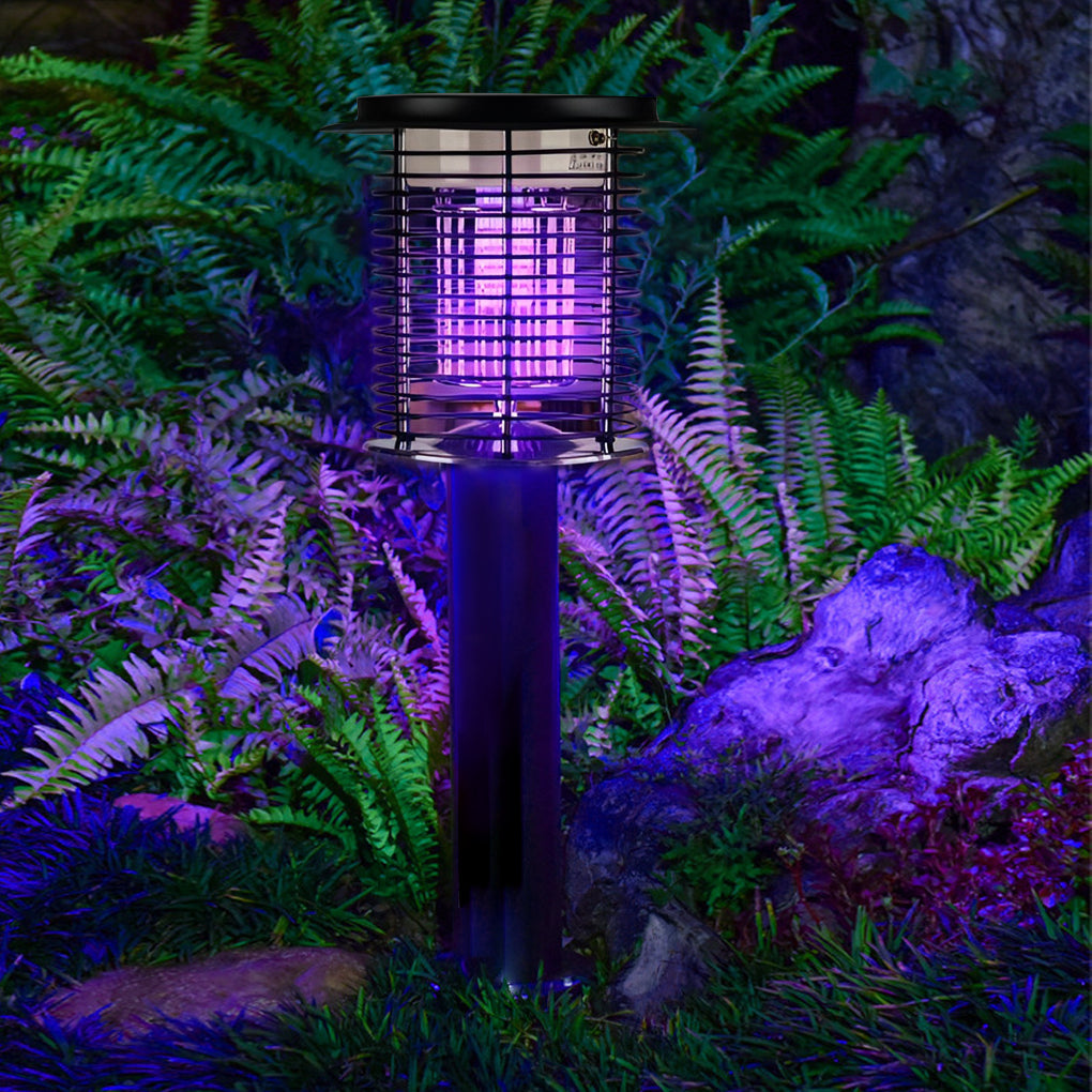 Solar Mosquito Repellent Light Outdoor Bug Zapper LED Stainless Steel Garden Patio