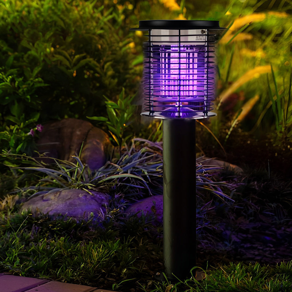 Solar Mosquito Repellent Light Outdoor Bug Zapper LED Stainless Steel Garden Patio