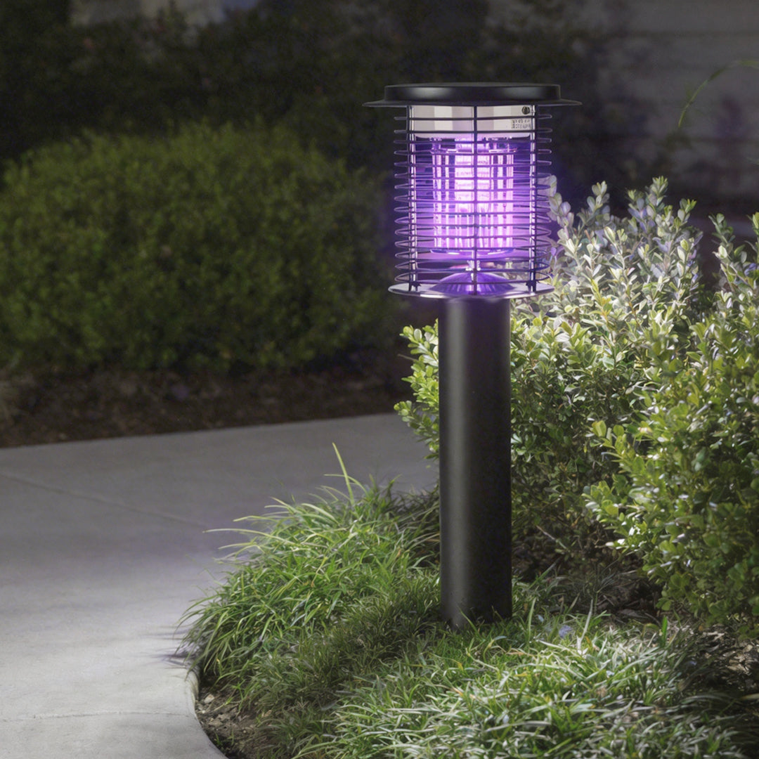 Solar Mosquito Repellent Light Outdoor Bug Zapper LED Stainless Steel Garden Patio