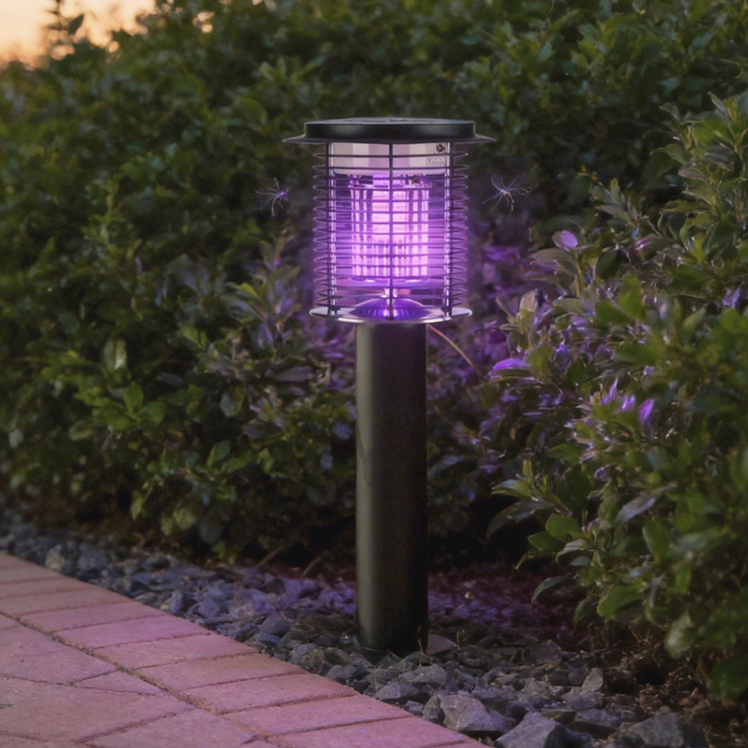 Solar Mosquito Repellent Light Outdoor Bug Zapper LED Stainless Steel Garden Patio