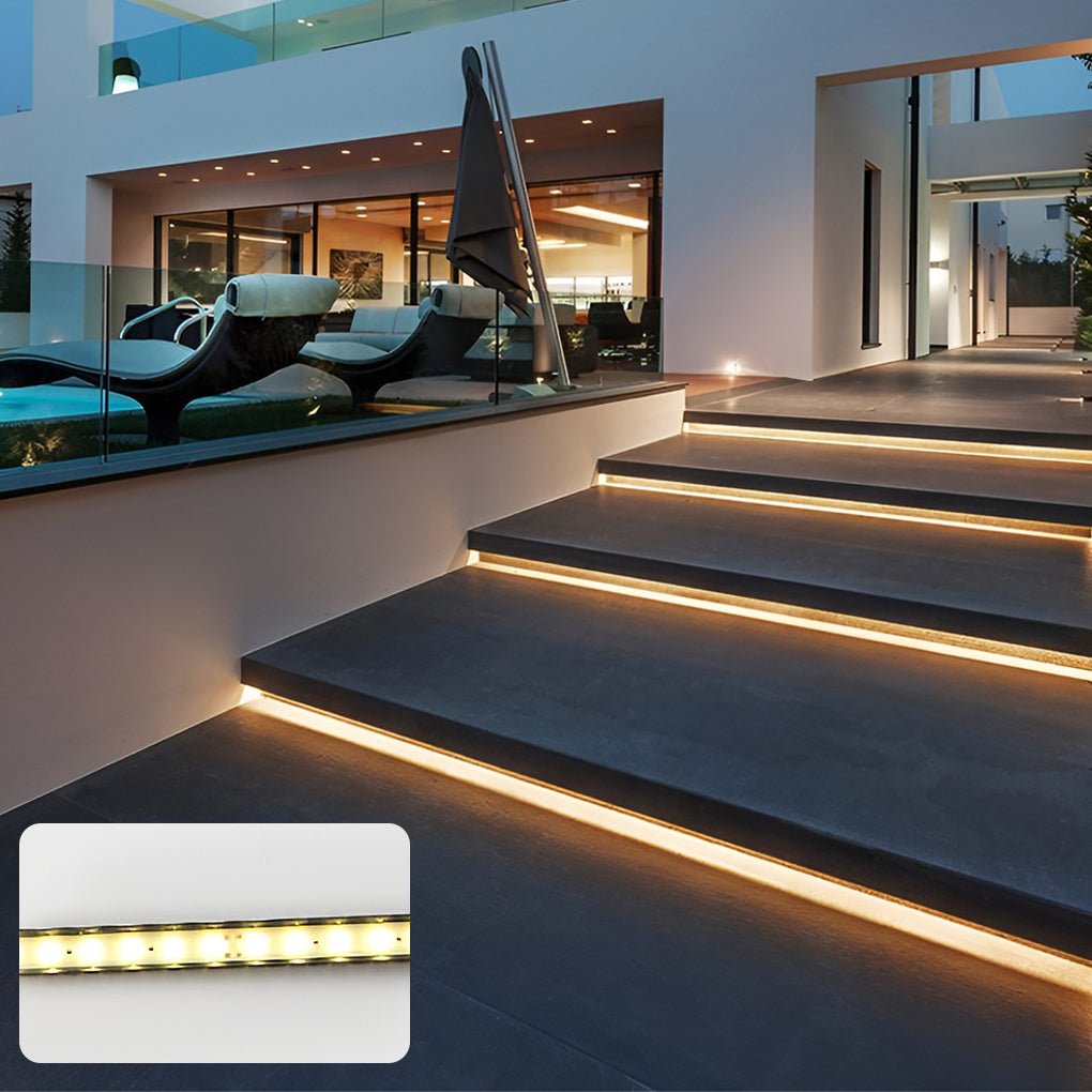 Outdoor LED Step Light Strip Linear Aluminum Waterproof 24V Under Tread Lighting
