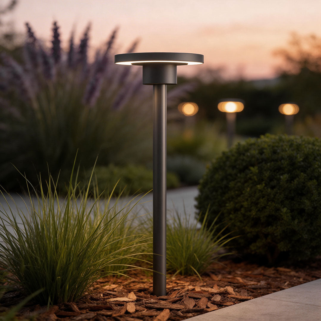 Outdoor LED Path Light Minimalist Black Aluminum 20–26 Inch Waterproof