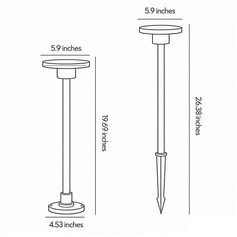 Outdoor LED Path Light Minimalist Black Aluminum 20–26 Inch Waterproof