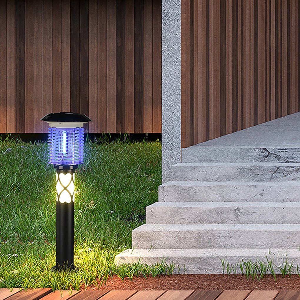 Solar Mosquito Killer Lamp Outdoor Garden Light Bug Zapper Waterproof Stainless Steel Courtyard