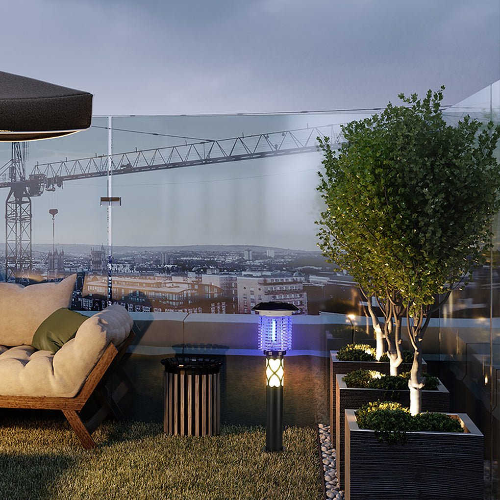 Solar Mosquito Killer Lamp Outdoor Garden Light Bug Zapper Waterproof Stainless Steel Courtyard