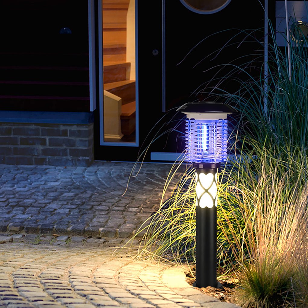 Solar Mosquito Killer Lamp Outdoor Garden Light Bug Zapper Waterproof Stainless Steel Courtyard