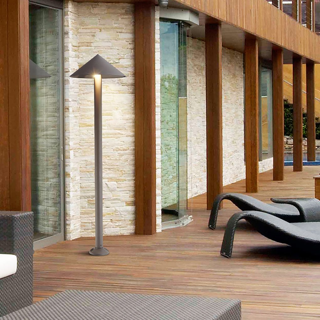 Outdoor LED Post Light Aluminum Glass Minimalist Modern Garden Pathway Courtyard Lamp