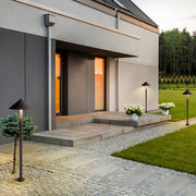 Outdoor LED Post Light Aluminum Glass Minimalist Modern Garden Pathway Courtyard Lamp