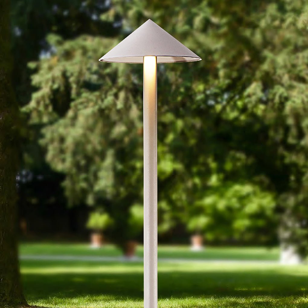 Outdoor LED Post Light Aluminum Glass Minimalist Modern Garden Pathway Courtyard Lamp