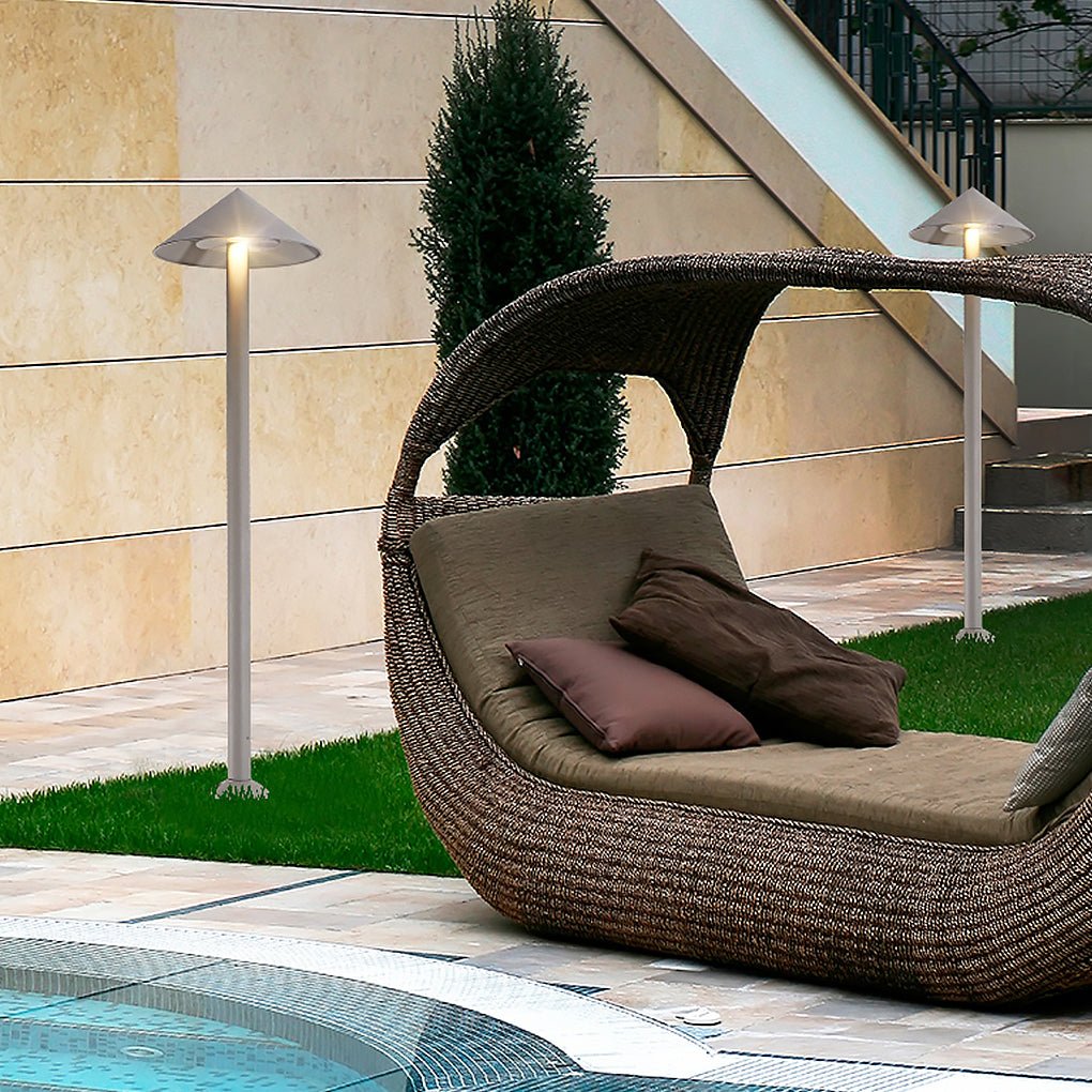 Outdoor LED Post Light Aluminum Glass Minimalist Modern Garden Pathway Courtyard Lamp