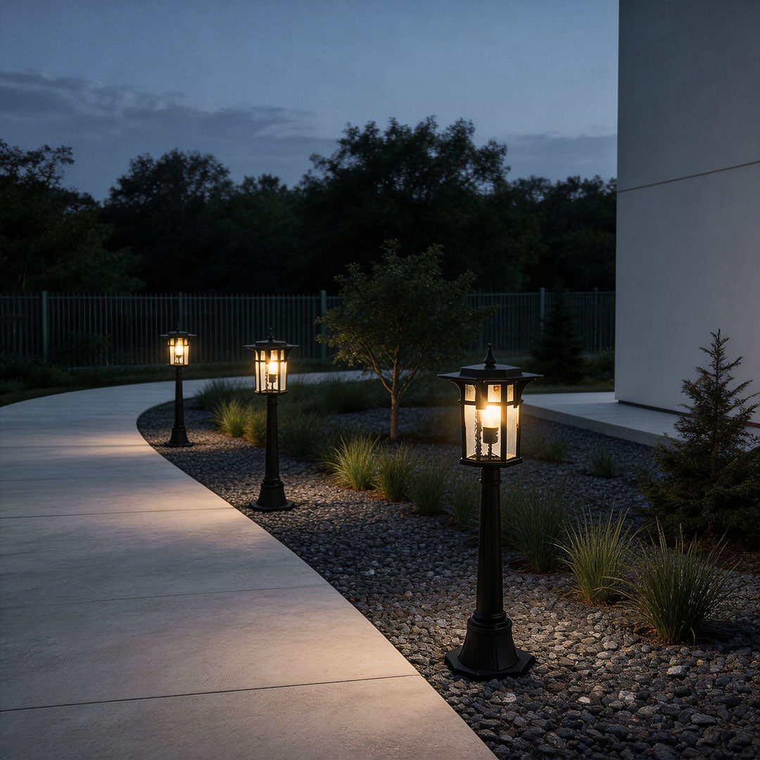 Outdoor LED Path Light Minimalist Black Metal Acrylic Waterproof