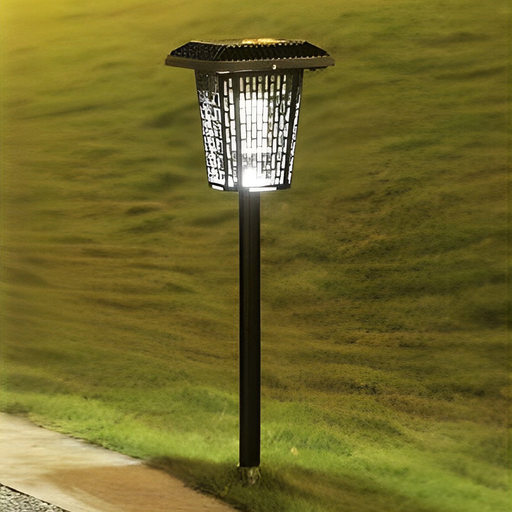 Solar Mosquito Repellent Light Outdoor Bug Zapper LED Garden Patio Metal Stake Lamp