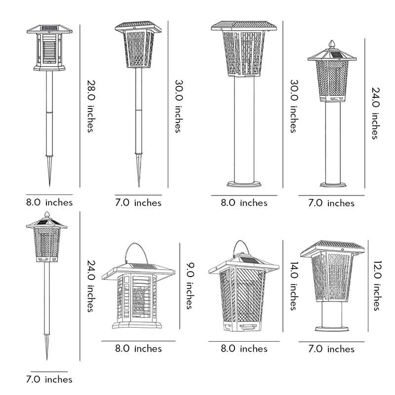 Solar Mosquito Repellent Light Outdoor Bug Zapper LED Garden Patio Metal Stake Lamp