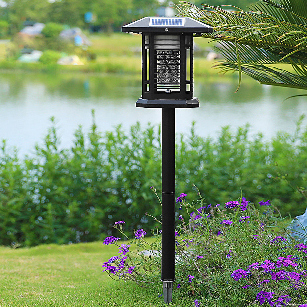 Solar Mosquito Repellent Light Outdoor Bug Zapper LED Garden Patio Metal Stake Lamp