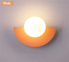 LED Wall Sconce with Round Plastic Ball Lampshade – Modern Wall Light for Bedroom and Corridor